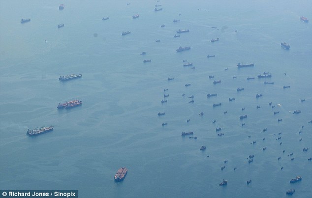 The 'ghost fleet' near Singapore. The world's ship owners and government economists would prefer you not to see this symbol of the depths of the plague still crippling the world's economies 